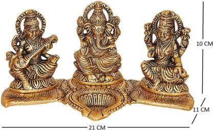 Design Gold Plated Lakshmi Ganesh Saraswati Idol