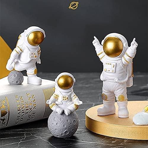 Astronaut Spaceman Statue Ornament Figurine Decors Set of 3