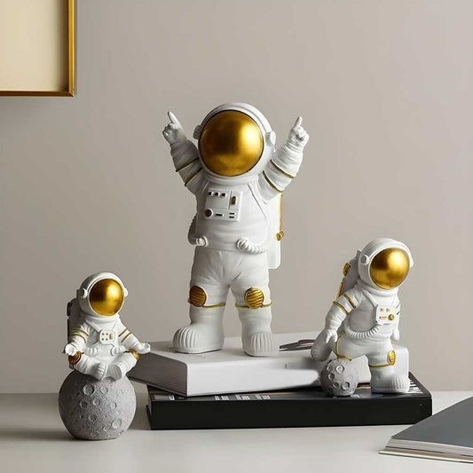 Astronaut Spaceman Statue Ornament Figurine Decors Set of 3