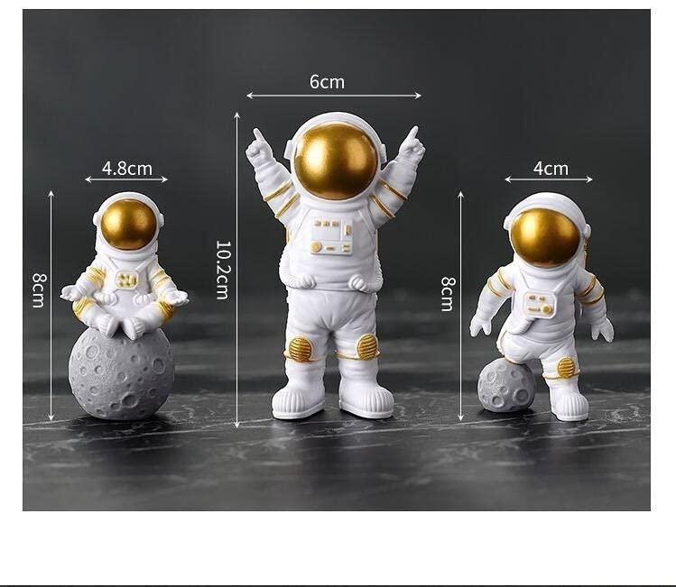 Astronaut Spaceman Statue Ornament Figurine Decors Set of 3