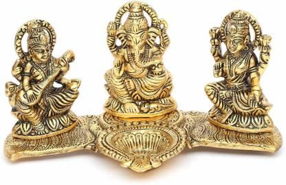 Design Gold Plated Lakshmi Ganesh Saraswati Idol