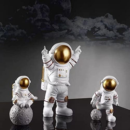 Astronaut Spaceman Statue Ornament Figurine Decors Set of 3